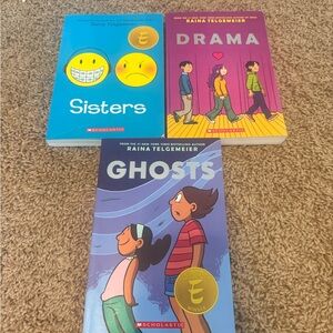 Scholastic Graphic Novels Trio - Sisters, Drama and Ghosts